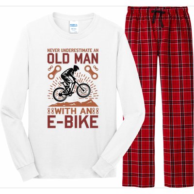 Never Underestimate An Old Man With An E Bike Long Sleeve Pajama Set