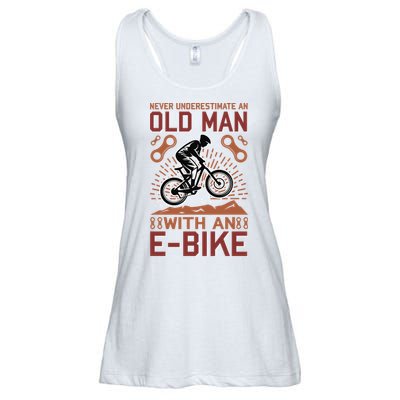 Never Underestimate An Old Man With An E Bike Ladies Essential Flowy Tank