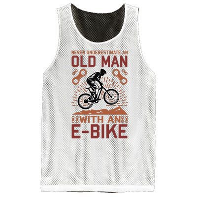 Never Underestimate An Old Man With An E Bike Mesh Reversible Basketball Jersey Tank