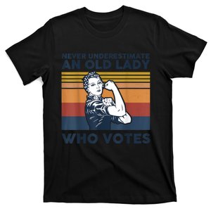 Never Underestimate An Old Lady Who Votes Feminist Gift T-Shirt