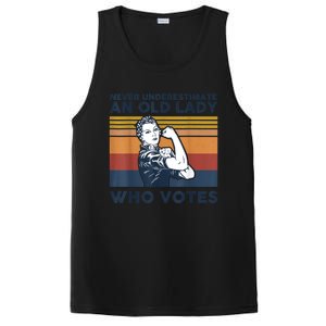 Never Underestimate An Old Lady Who Votes Feminist Gift PosiCharge Competitor Tank