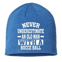 Never Underestimate An Old With A Boccee Ball Gift For Father Day Sustainable Beanie