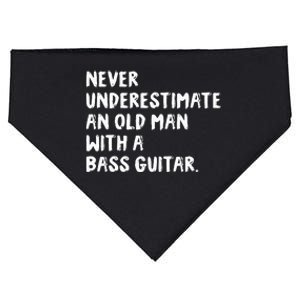 Never Underestimate An Old Man With A Bass Guitar Musician USA-Made Doggie Bandana