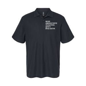 Never Underestimate An Old Man With A Bass Guitar Musician Softstyle Adult Sport Polo