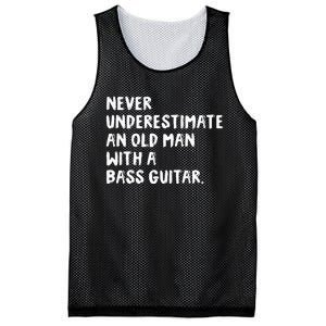 Never Underestimate An Old Man With A Bass Guitar Musician Mesh Reversible Basketball Jersey Tank