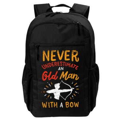 Never Underestimate An Old Man With A Bow Archery Vintage Daily Commute Backpack