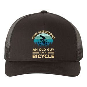 Never Underestimate An Old Guy On A Bicycle Funny Cycling Yupoong Adult 5-Panel Trucker Hat