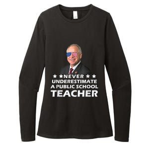 Never Underestimate A Public School Teacher Tim Walz 2024 Womens CVC Long Sleeve Shirt