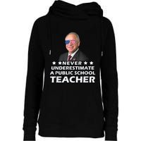 Never Underestimate A Public School Teacher Tim Walz 2024 Womens Funnel Neck Pullover Hood