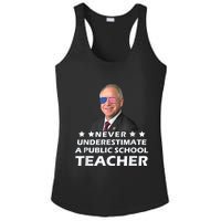 Never Underestimate A Public School Teacher Tim Walz 2024 Ladies PosiCharge Competitor Racerback Tank