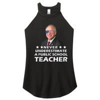 Never Underestimate A Public School Teacher Tim Walz 2024 Women's Perfect Tri Rocker Tank