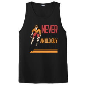 Never Underestimate An Old Guy On A Bicycle Funny Cycling PosiCharge Competitor Tank