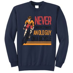 Never Underestimate An Old Guy On A Bicycle Funny Cycling Sweatshirt