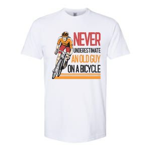 Never Underestimate An Old Guy On A Bicycle Funny Cycling Softstyle CVC T-Shirt