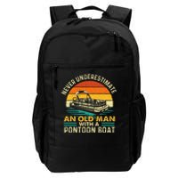 Never Underestimate An Old Man With Pontoon Boat Daily Commute Backpack