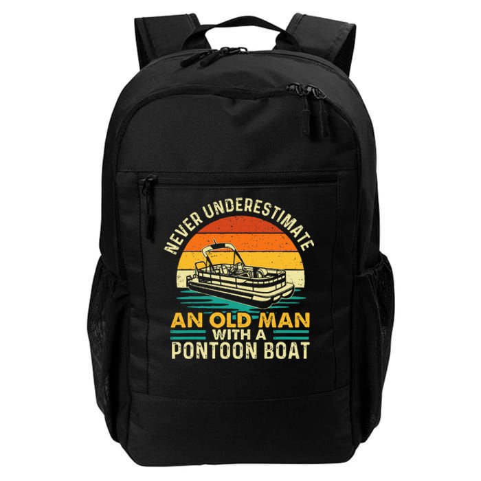 Never Underestimate An Old Man With Pontoon Boat Daily Commute Backpack