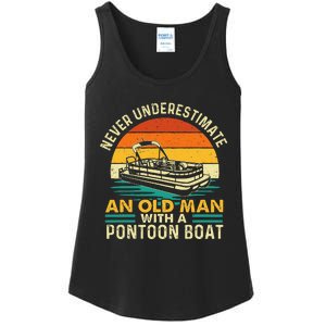 Never Underestimate An Old Man With Pontoon Boat Ladies Essential Tank