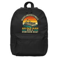 Never Underestimate An Old Man With Pontoon Boat 16 in Basic Backpack