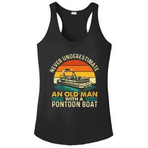 Never Underestimate An Old Man With Pontoon Boat Ladies PosiCharge Competitor Racerback Tank