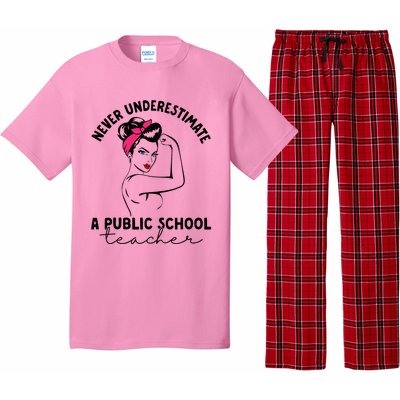 Never Underestimate A Public School Teacher Public Education Pajama Set