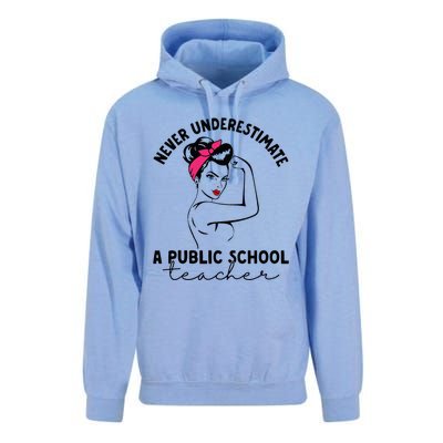 Never Underestimate A Public School Teacher Public Education Unisex Surf Hoodie