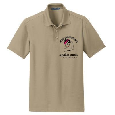 Never Underestimate A Public School Teacher Public Education Dry Zone Grid Polo