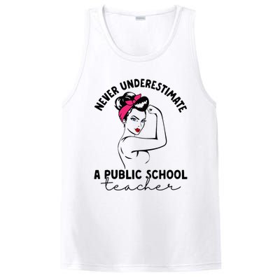 Never Underestimate A Public School Teacher Public Education PosiCharge Competitor Tank