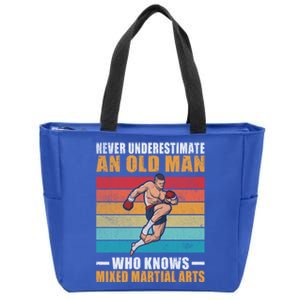 Never Underestimate An Old Who Knows Mixed Martial Arts Great Gift Zip Tote Bag