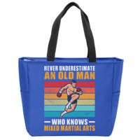 Never Underestimate An Old Who Knows Mixed Martial Arts Great Gift Zip Tote Bag