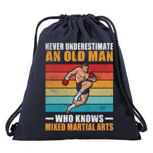 Never Underestimate An Old Who Knows Mixed Martial Arts Great Gift Drawstring Bag