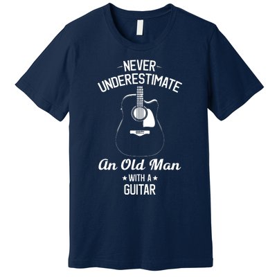 Never Underestimate An Old Man With A Guitar Acoustic Player Premium T-Shirt