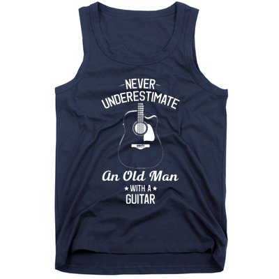 Never Underestimate An Old Man With A Guitar Acoustic Player Tank Top