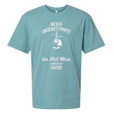 Never Underestimate An Old Man With A Guitar Acoustic Player Sueded Cloud Jersey T-Shirt