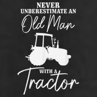 Never Underestimate An Old Man With A Tractor Funny Farmer Garment-Dyed Fleece Hoodie