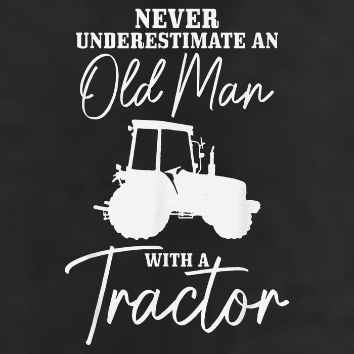 Never Underestimate An Old Man With A Tractor Funny Farmer Garment-Dyed Fleece Hoodie