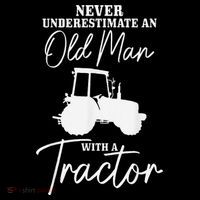 Never Underestimate An Old Man With A Tractor Funny Farmer Mug