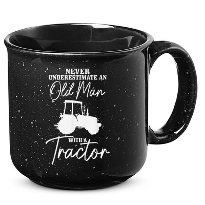 Never Underestimate An Old Man With A Tractor Funny Farmer 15oz Campfire Ceramic Mug