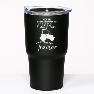 Never Underestimate An Old Man With A Tractor Funny Farmer Tumbler