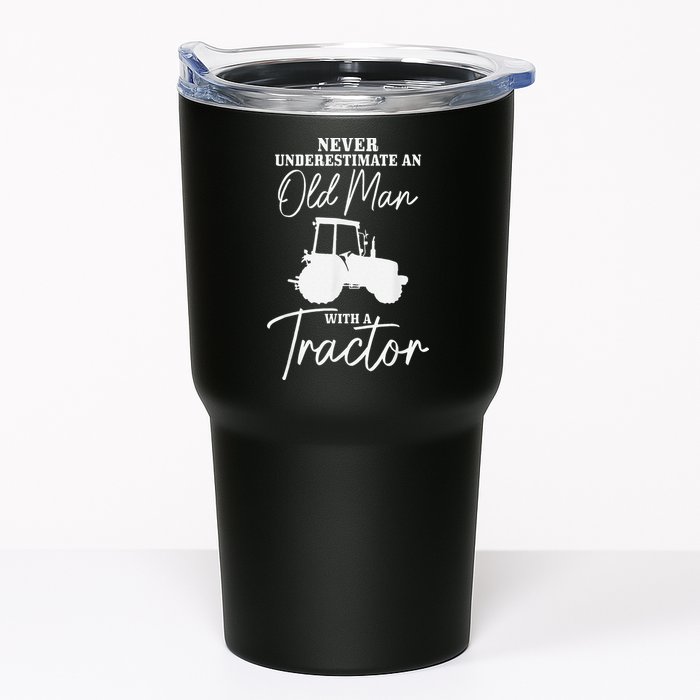 Never Underestimate An Old Man With A Tractor Funny Farmer Tumbler