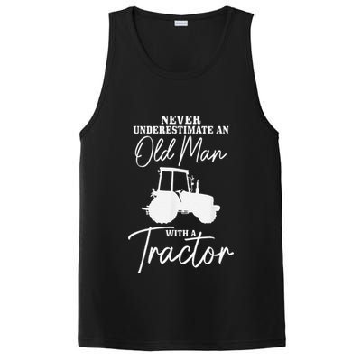 Never Underestimate An Old Man With A Tractor Funny Farmer PosiCharge Competitor Tank