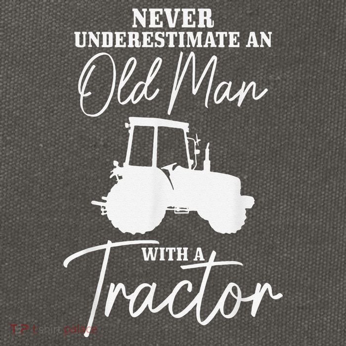 Never Underestimate An Old Man With A Tractor Funny Farmer Cotton Canvas Backpack