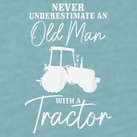 Never Underestimate An Old Man With A Tractor Funny Farmer Sueded Cloud Jersey T-Shirt