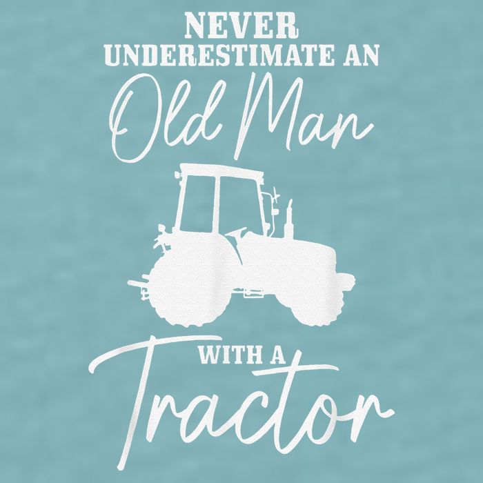Never Underestimate An Old Man With A Tractor Funny Farmer Sueded Cloud Jersey T-Shirt