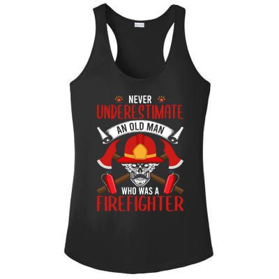 Never Underestimate An Old Who Was A Firefighter Gift Ladies PosiCharge Competitor Racerback Tank