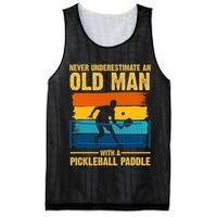 Never Underestimate An Old Man With A Pickleball Paddle Mesh Reversible Basketball Jersey Tank