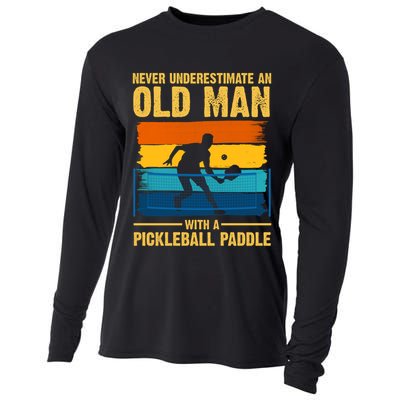 Never Underestimate An Old Man With A Pickleball Paddle Cooling Performance Long Sleeve Crew