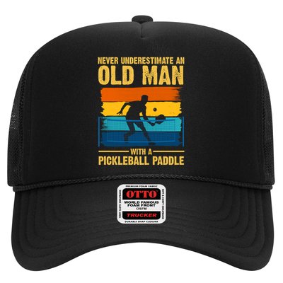 Never Underestimate An Old Man With A Pickleball Paddle Trucker Hat