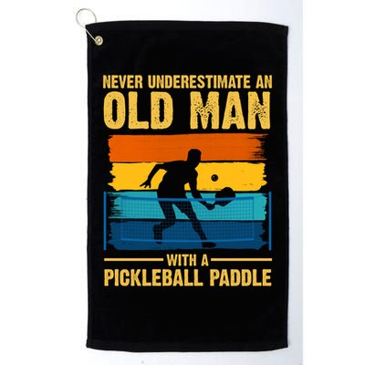 Never Underestimate An Old Man With A Pickleball Paddle Golf Towel