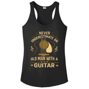 Never Underestimate An Old Man With A Guitar Acoustic Player Ladies PosiCharge Competitor Racerback Tank