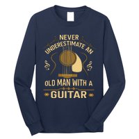 Never Underestimate An Old Man With A Guitar Acoustic Player Long Sleeve Shirt